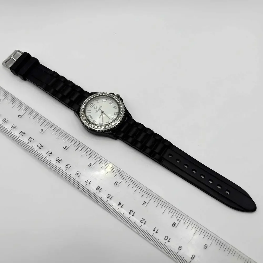 Black & Silver Lily Pink Men's Watch